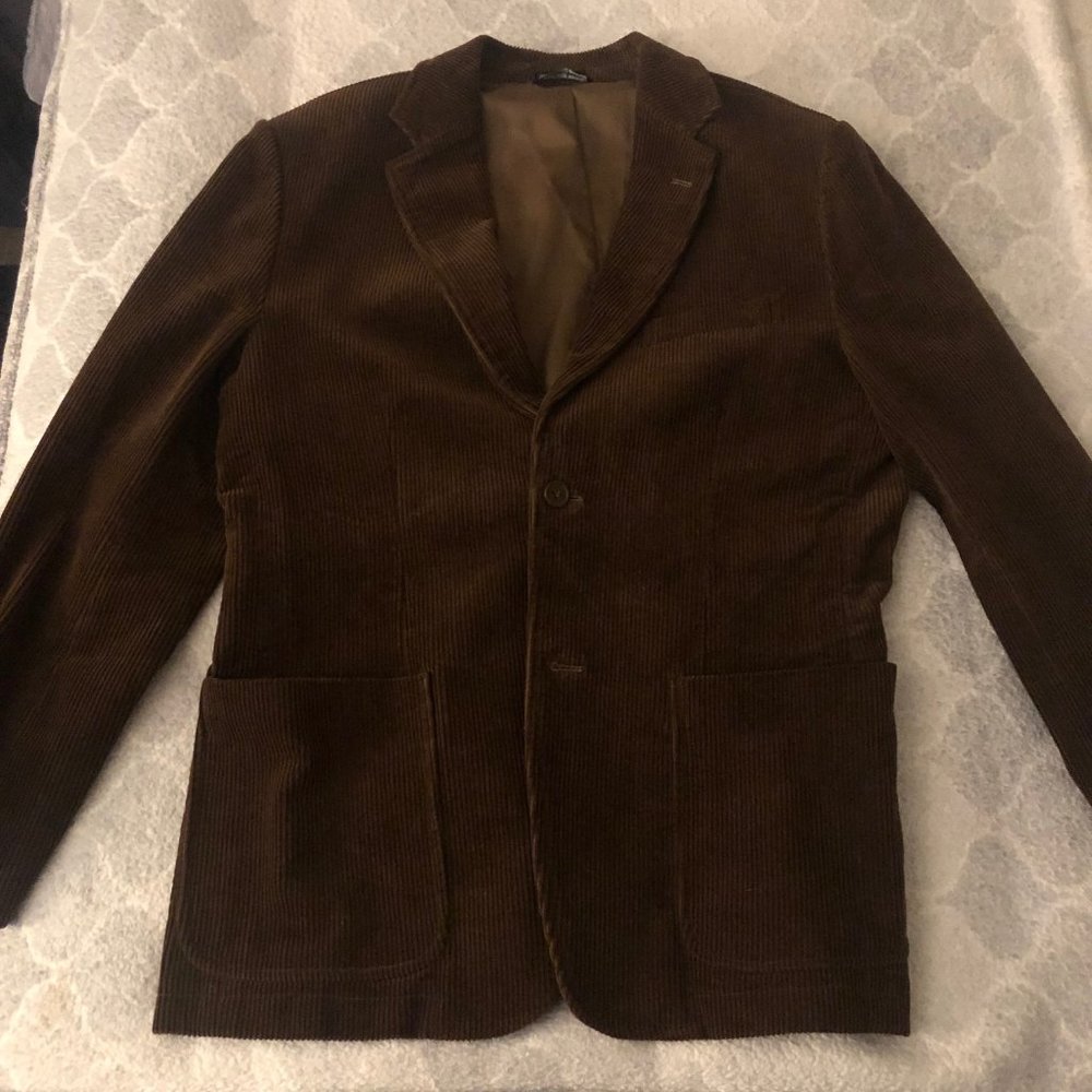 Andrew Fezza Corduroy Coat Two Button Outside/Ins… - image 1